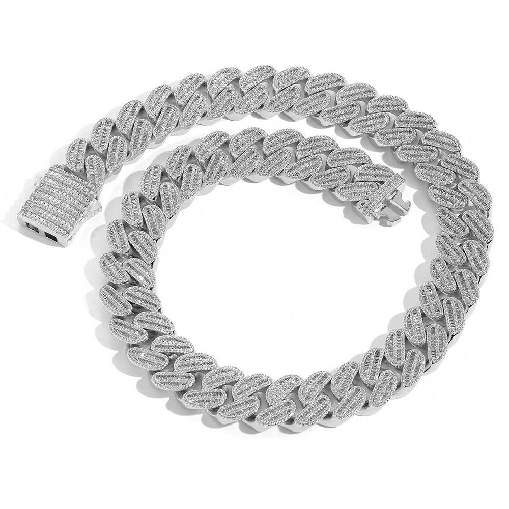 【20mm】バゲットマイアミキューバンリンクネックレス